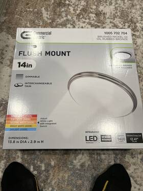 Ca8aa022fr125 Commercial Electric Dimmable Ceiling Light Led Flush Mount Brushed Nickel 14