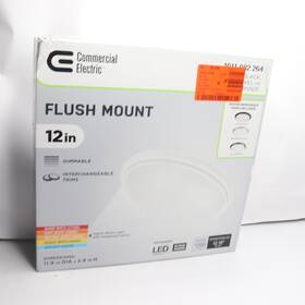 Ca8ca018er125wb Commercial Electric Indoor Dimmable Led Flush Mount White/black 1200lm 120v 12 Inch