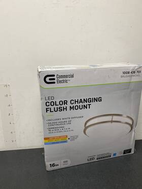 Dc016c3d-35 Commercial Electric 16 Inch 1-light Modern Brushed Nickel Dimmable Led Flush Mount