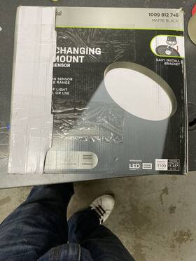 Fm11lp6wymmbkhd Commercial Electric 11 Inch Matte Black Integrated Led Dimmable Ceiling Light