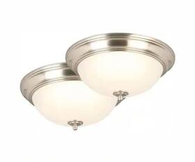 Jal8011l Commercial Electric Jal8011l/bn 13 Inch 180watt Brushed Nickel Integrated Led Flushmount 2-pack