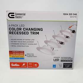 Ns01ca08fr1-259 Commercial Electric 5 And 6 Inch Led Color Change Recessed Dimmable 4 Lights