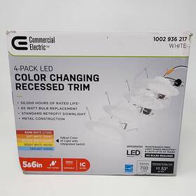 Ns01da09fr2-259 Commercial Electric 5 And 6 Inch Led Color Changing Recessed Trim White 3 Lights