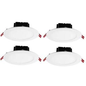 91512-vb4 Commercial Electric Recessed Lighting Kit With Deep Baffle Metal White 4-pack