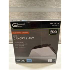 S10cnpy Commercial Electric New 300-watt Equivalent Integrated Led Bronze Canopy Light