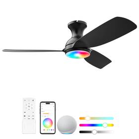 Cfl001-cf2014-rgbtw Consciot Smart Ceiling Fans With Lights 44 Inch Matter Fan Work