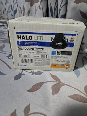 Ml4d-09-nfl-927-e Cooper Lighting 080083756629 Halo Recessed 4 Inch Integrated Led Trim Module Black Free Ship
