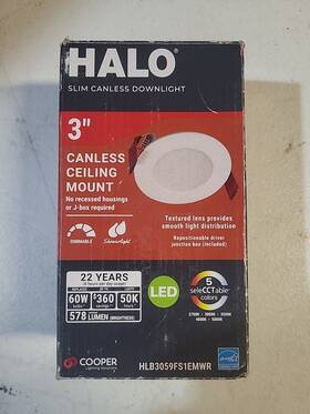 117193 Cooper Lighting Slim Canless Led Downlight 3 Inch - Ceiling Mount