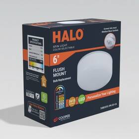 7orb15fs-1pk-ed-ca Cooper Lighting Led Spin Light Flush Ceiling Mount White 7 Inch -