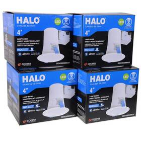 Cez4125e26wbicat Cooper Lighting 4 Pack Halo Cez Inch Recessed Light Canless Ez-trim Lamp-based Direct Mount