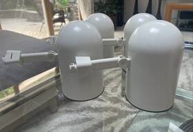 E-9302 Cooper Lighting Set Of 4 Vtg 95 Cylinder Track Can Lights White Nice