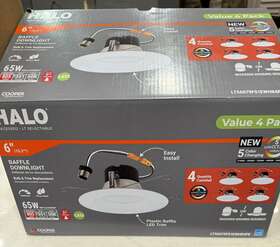 5cct Cooper Lt4069fs1ewhr4pk Halo Lt 6 Inch Selectable Ic Rated Indoor Integrated Led Recessed Light 4 Pk