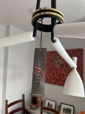 281-03 Corbett Lighting 281-08 Utopia 3 Chandelier Pendant Black/polished Brass/white -