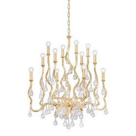 414-34-gl Corbett Lighting 414-34 Aveline 12 Light 34 Inch W Crystal Candle - Gold