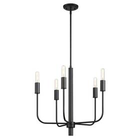 3684-43 Cordelia Lighting 5-light Matte Black Chandelier