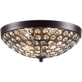 Cotulin 057787327387 Modern Elegant Black Crystal Ceiling Light - 2-light Flush Mount Chan