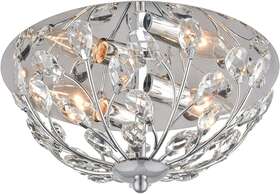 Coyilap 696580766896 12 Inch Crystal Ceiling Light Silver Chrome Flush Mount To