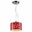 Cp1264381 Aurora Divine 1 Light Polished Chrome Mini Pendant Red Shade Ceiling Lamp