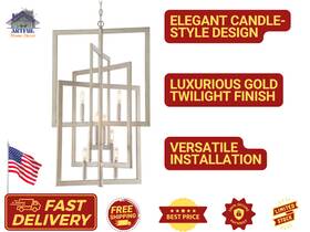 44938-gt Craftmade Portrait 8-light Foyer Chandelier Gold Twilight Modern Cage