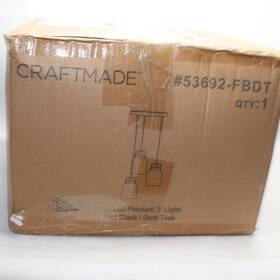 53692-fbdt Craftmade Foxwood Industrial Pendant 3-light 180 Total Watts