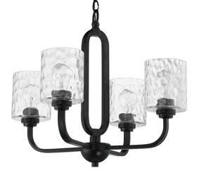 54224-fb Craftmade 54224 Collins 4 Light 24 Inch W Chandelier - Black