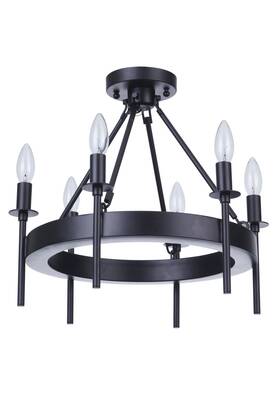 54356-fb Craftmade 54356 Larrson 6 Light 18 Inch W Semi-flush Ceiling Fixture - Black