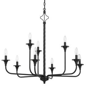 57029-fb Craftmade 57029 Jolenne 9 Light 35 Inch W Taper Candle Style - Black