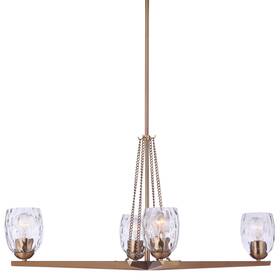 57374-sb Craftmade 57374 Guiding Star 4 Light 33 Inch W Linear Chandelier - Brass