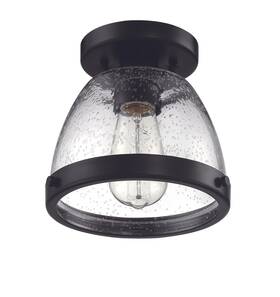 X1408-fb Craftmade Flat Black One Light Flushmount From The Lodie Collection