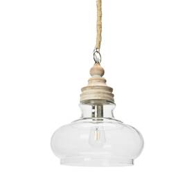 Da0602 Creative Co-op Glass And Mango Wood Ceiling Pendant Light