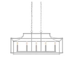 Crestview 785247228751 New Home Decorators 34 Inch 5-light Brushed Nickel Linear Chandelier