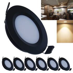 Crisetek Wtrv Black 3w Rv Boat Recessed Ceiling Light Super Slim Led Panel Dc 12v Full Alum