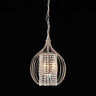 L811-gp-378 Crystal Nickel Satin Chandelier Compact Pendant