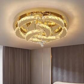 Crystal Qpceeegkg-f6231e6e Luxury Gold Ceiling Lamp Led Chandelier Modern Dining Room Decor Pendant