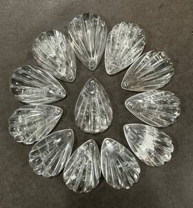 Ss-521006a12mi Crystal Natural Rock Chandelier Sconce Quartz Pendants Prisms Seashell 52mm 12pc