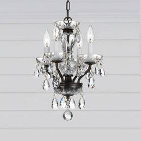 Crystorama 5534-eb-cl-mwp Traditional Crystal 11 Inch W Bronze Mini Chandelier