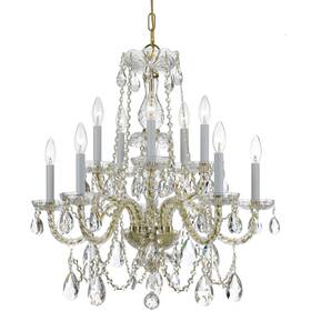 Crystorama 633779015717 Traditional Crystal 10 Light Clear Brass Chandelier Gold 26ftft W X H