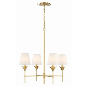 Crystorama 633779051289 Broche 4 Light Antique Gold Chandelier - 28 Inch W X H D