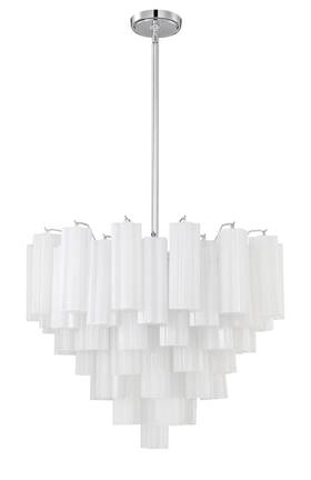 Add-312-ch-wh Crystorama Polished Chrome 12 Light Chandelier From The Addis Collection