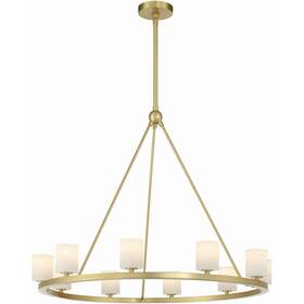 Ara-10265-sb-st Crystorama Aragon Chandelier Soft Brass
