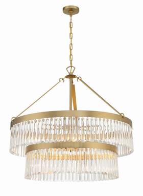 Emo-5408-mg Crystorama Modern Gold Nine Light Chandelier From The Emory Collection