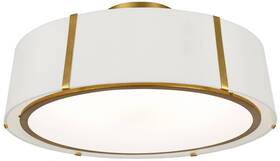 Ful-907-ga Crystorama Ceiling Fulton 24 Inch Wide Antique Gold Drum Light