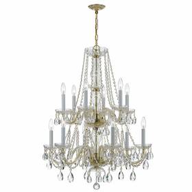 1137-pb-cl-mwp Crystorama Lighting - 12 Light Chandelier Crystal Six