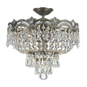 1483-hb-cl-mwp Crystorama Lighting Majestic - Three Light Semi-flush Mount In