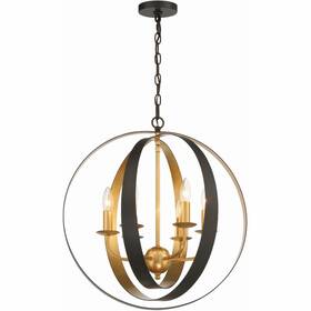 585-eb-ga Crystorama Lighting - Six Light Chandelier Luna