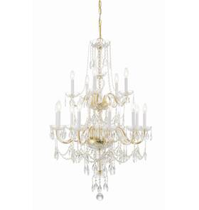 1155-pb-cl-mwp Crystorama Lighting Group 1155-cl-mwp Traditional Crystal 15 - Brass
