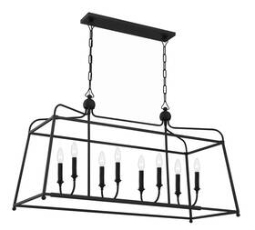 2249-bf Crystorama Lighting Group Noshade 2249 Sylvan 8 Light 42 Inch W Taper - Black