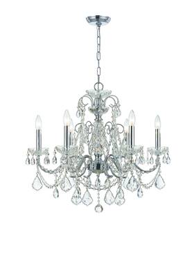 3226-ch-cl-saq Crystorama Lighting Group 3226-cl-saq Imperial 6 Light 26 Inch W - Chrome
