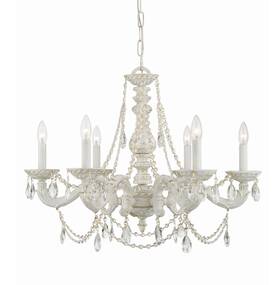 5026-aw-cl-saq Crystorama Lighting Group 5026-cl-saq Paris Market 6 Light 28 Inch W - Off White