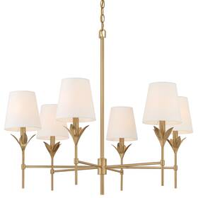 568-ga Crystorama Lighting Group 568 Broche 6 Light 32 Inch W Chandelier - Gold